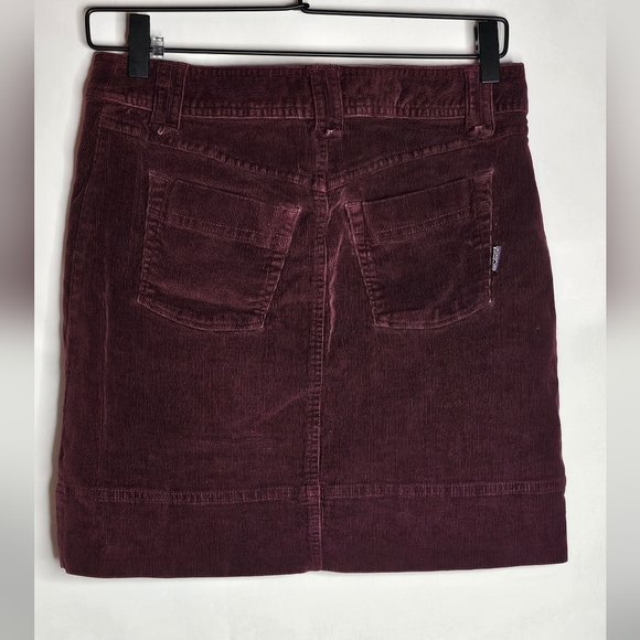 EUC Patagonia Women's Corduroy Mini Skirt Maroon Sz 2 Organic Cotton Y2K 90s - Picture 3 of 11